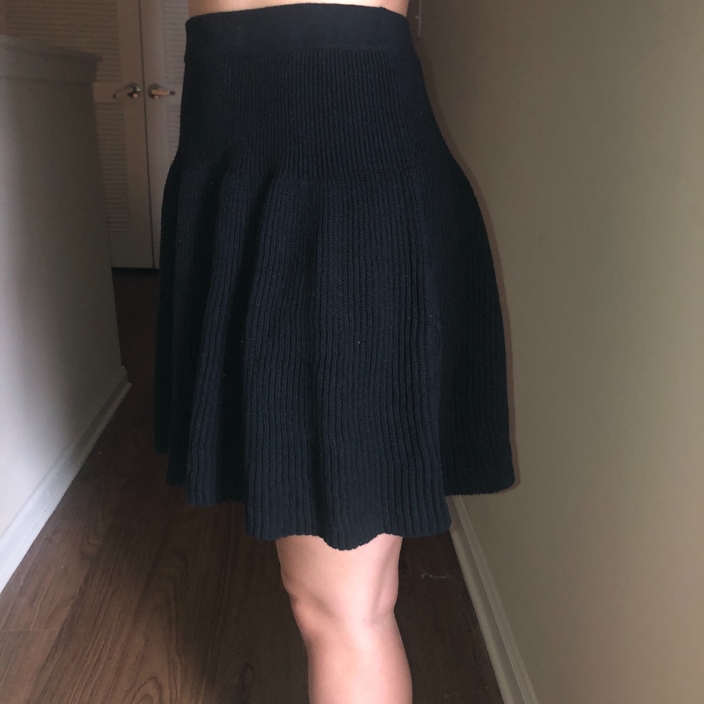 Black knit skater skirt
